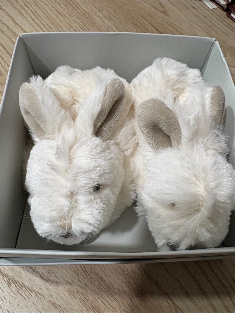 Plush Bunny Kids Slippers - Cream Faux Fur